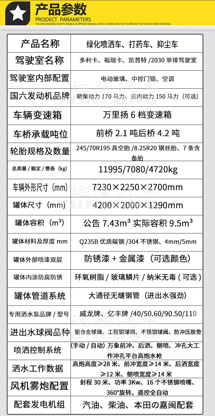 藍(lán)牌5方圓罐30米霧炮車，東風(fēng)小多利卡抑塵車(圖3)